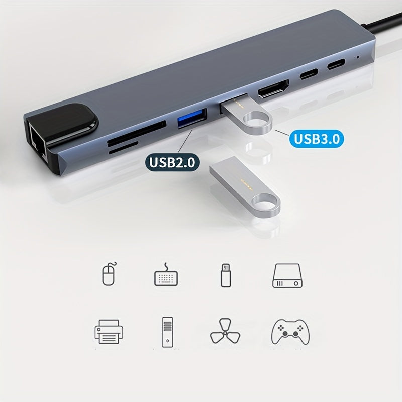 8-in-1 USB C Docking Station with Ethernet and Power Delivery