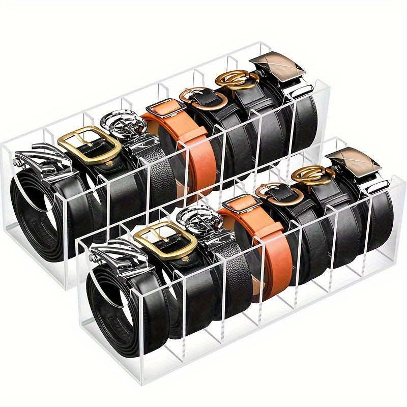 Прозрачная коробка для хранения ремней и галстуков с несколькими отделениями для мужчин и женщин