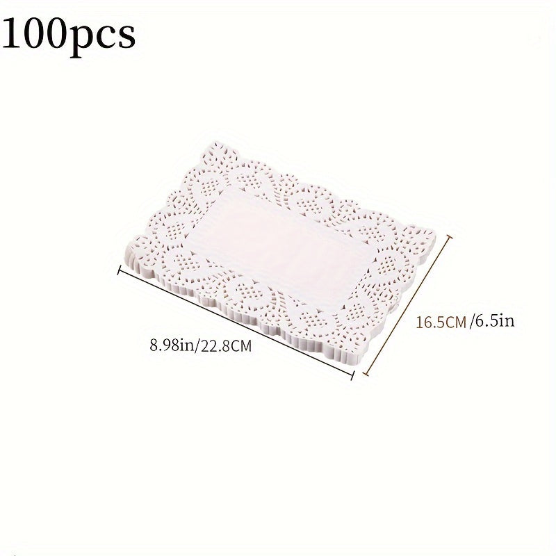 50 Pieces Lace Paper Oil Absorption Pads Cake Baking Pizza Food Pads in 3 Shapes