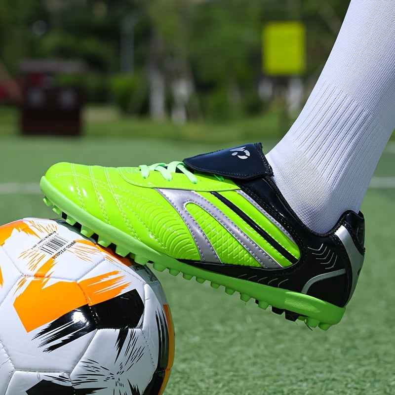 Men's All-Season Soccer Cleats Geometric Pattern Faux Upper Rubber Sole EVA Insole Outdoor Training