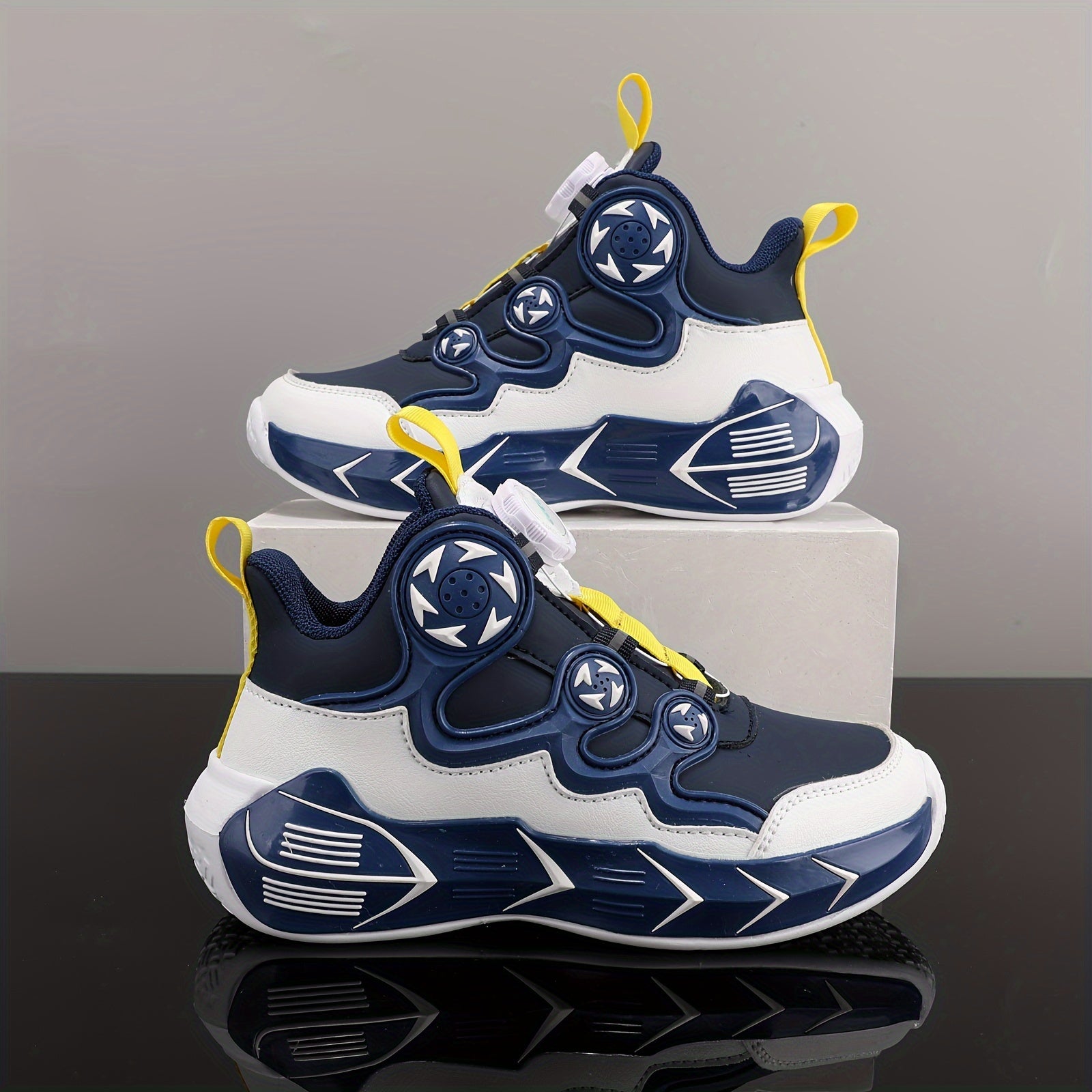 Boys Waterproof Spring Sneakers with Rotating Buckle and Anti-Slip Soles for Outdoor Activities