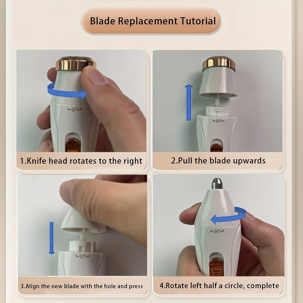 Перезаряжаемая электробритва и триммер для женщин - безболезненно удаляет волосы из подмышек, носа и тела, легко очищается и обладает долгим временем работы от батареи. Идеальный подарок.