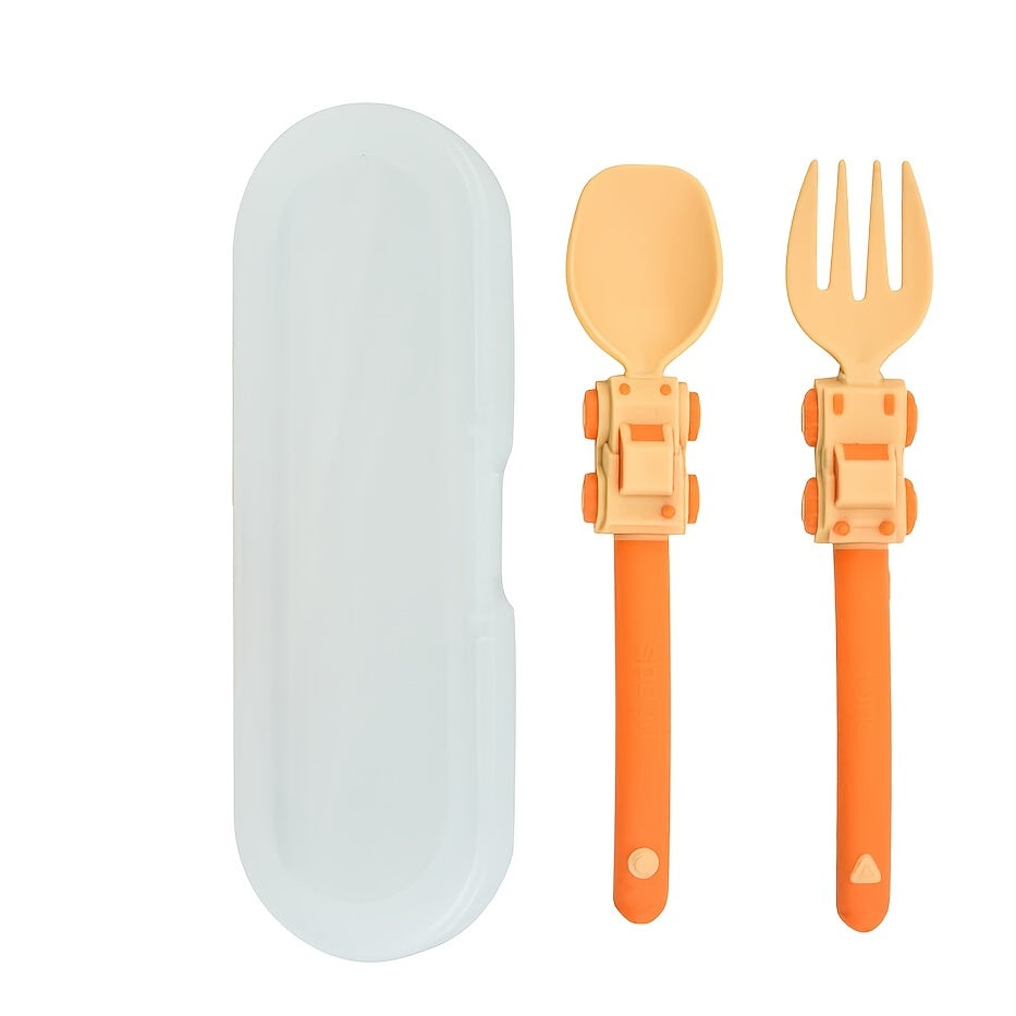 Kids Cartoon Race Car Kids Utensils Fork and Spoon Set for Children Self-Feeding