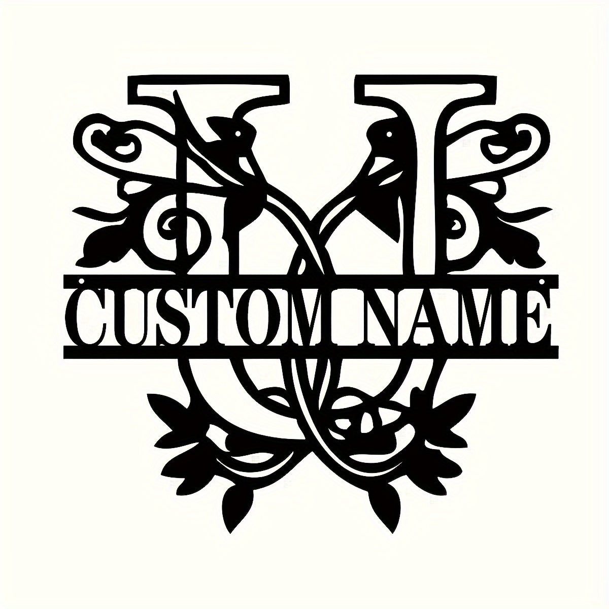 Shaxsiylashtirilgan Metall Devor San'ati - Bo'lingan Lala Monogram Dizayni - Moslashtiriladigan Temir Oila Ismi Belgisi, Uyga Ko'chish, Rojdestvo, Thanksgiving, Bitiruv va 4-Iyul Sovg'alari uchun Mukammal