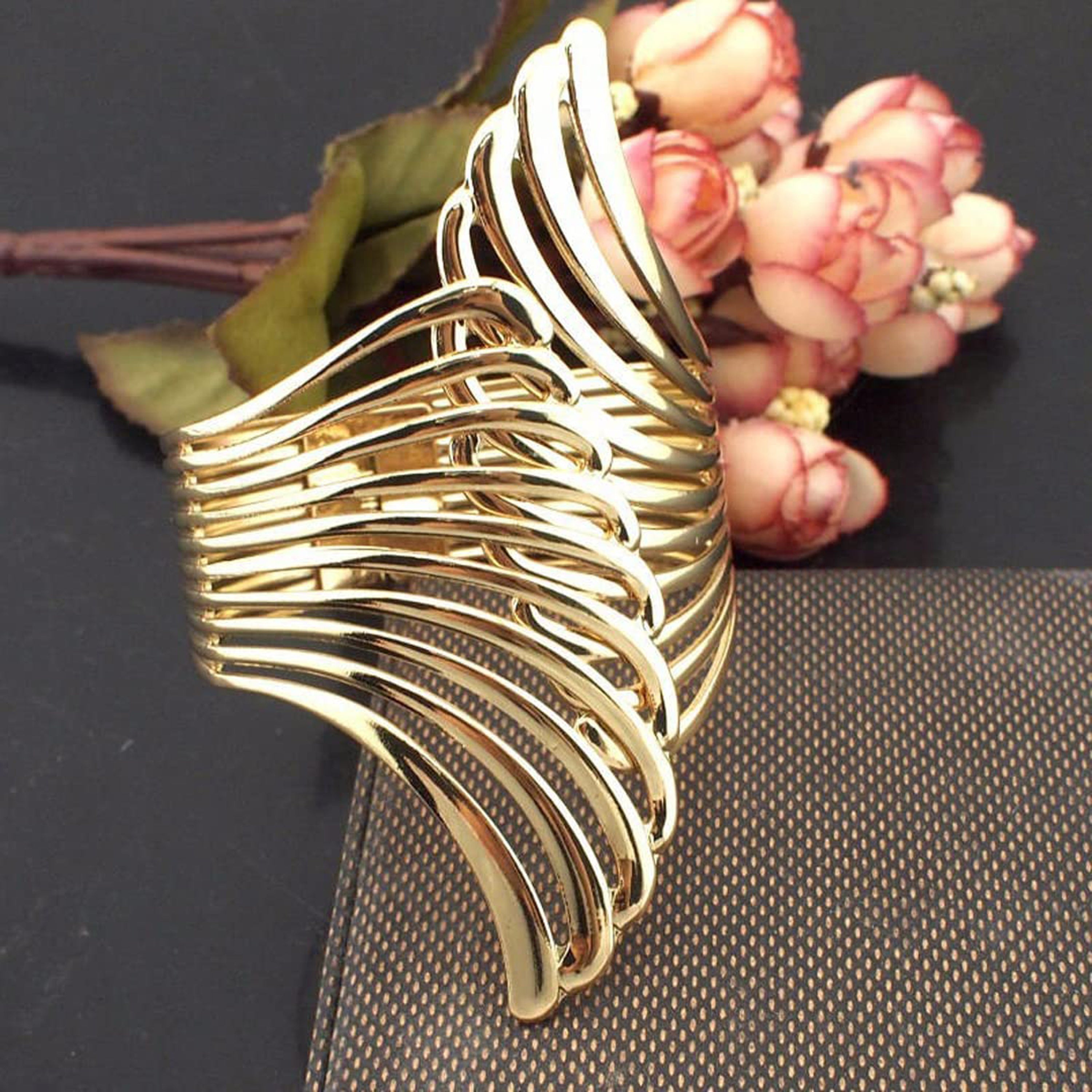 Golden Metal Angel Wing Curtain Clips Spring-Open Tiebacks for Living Room Bedroom