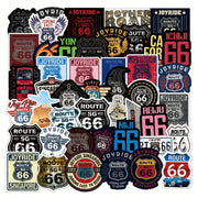 50 Piezas de pegatinas y calcomanías retro impermeables de la Ruta 66 de EE. UU. para coches y portátiles