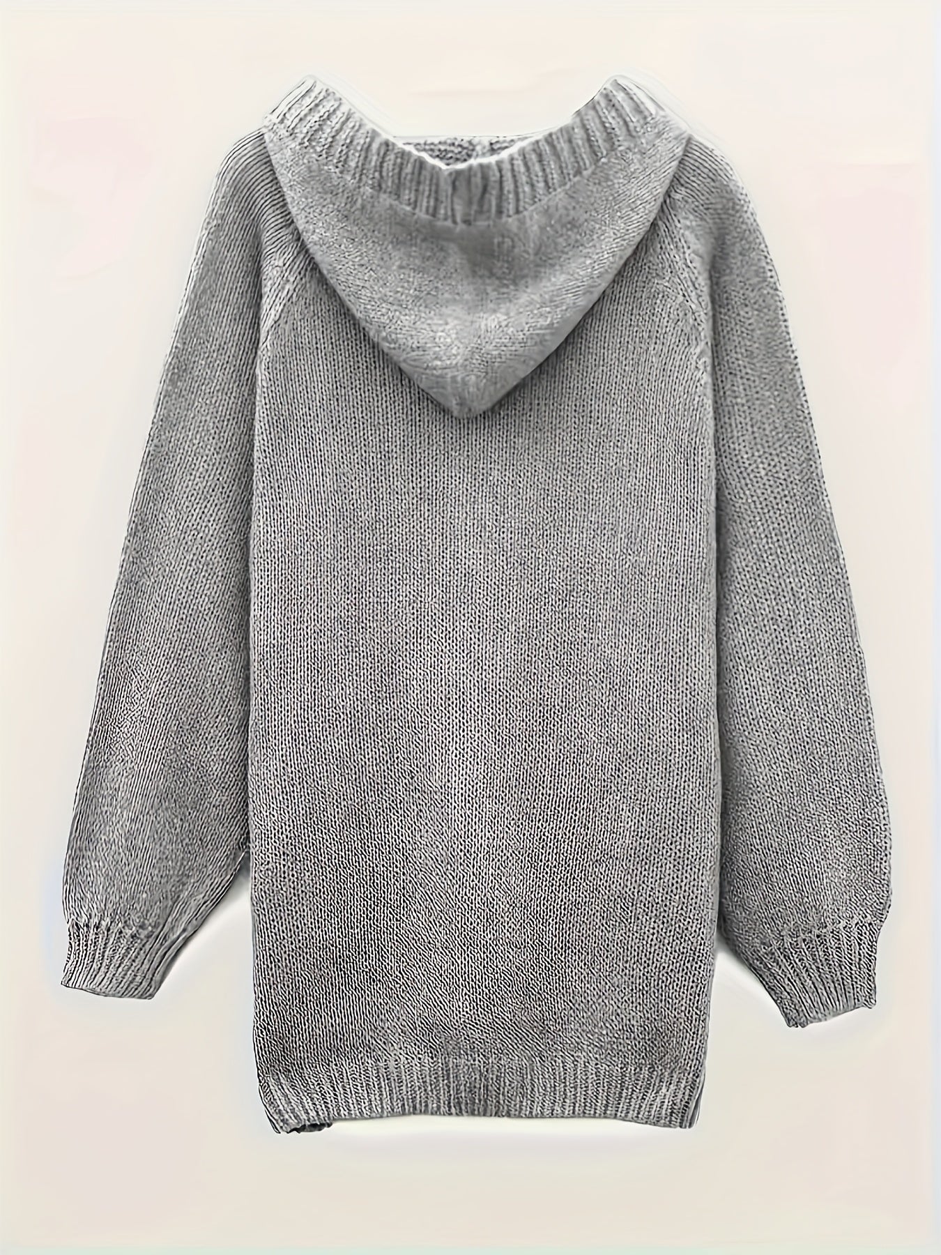Plus Size Women's Hooded Sweater Pullover with Drawstring Soft Knit Fall Casual