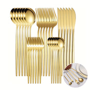 30-частный набор столовых приборов из нержавеющей стали в подарочной коробке, идеально подходит для дома, ресторана или гостиницы, идеально для свадеб.