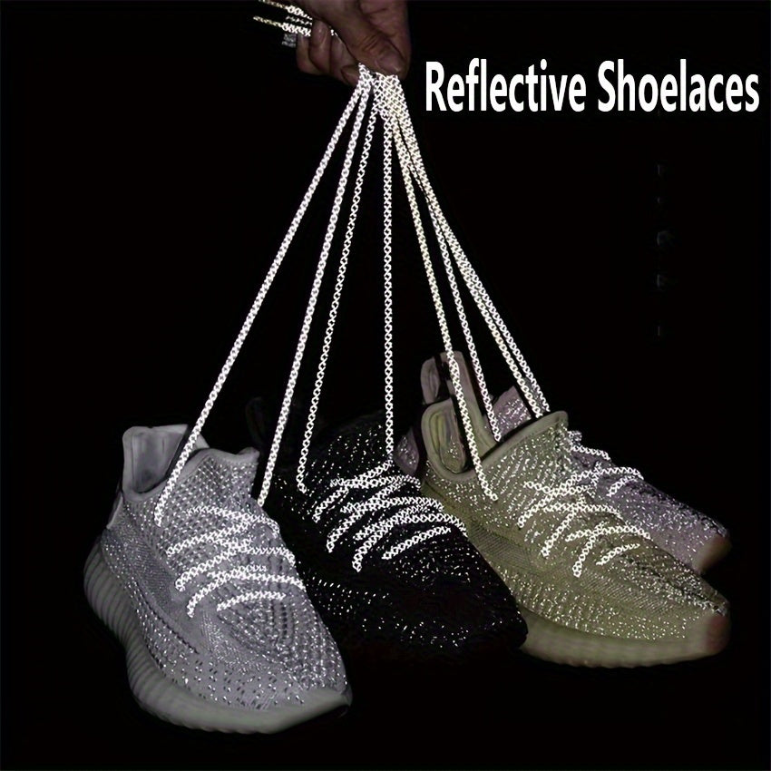 Reflective Shoe Laces for Sneakers Fluorescent High Brightness 2 Pairs
