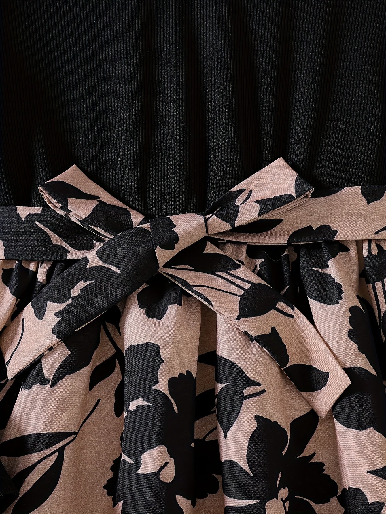 Girls Long Sleeve Dress with Belt for Spring and Fall Soft Stretch Fabric