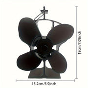 Mini Fireplace Fan 4-Blade Heat Powered Stove Fan for Wood Log Burners