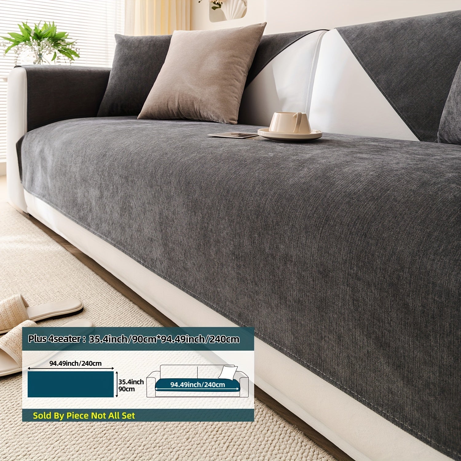 1 dona Chenille oddiy divan qoplamasi, barcha mavsumlar uchun universal qoplama, yostiq qopqog'i va orqa yostiq qopqog'ini o'z ichiga oladi. Divan yostiqlarini himoya qiladi, turli xonalar va uy bezaklari uchun mos keladi.