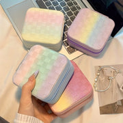 Шкатулка для хранения украшений для серег, ожерелий, колец, маленький дорожный органайзер