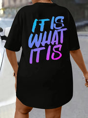 Plus Size Women's T-Shirt Breathable Cotton Street Style Short Sleeve Top