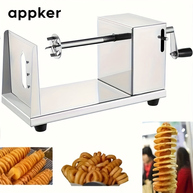 Stainless Steel Manual Potato Tower Machine with Hand Crank for Vegetables