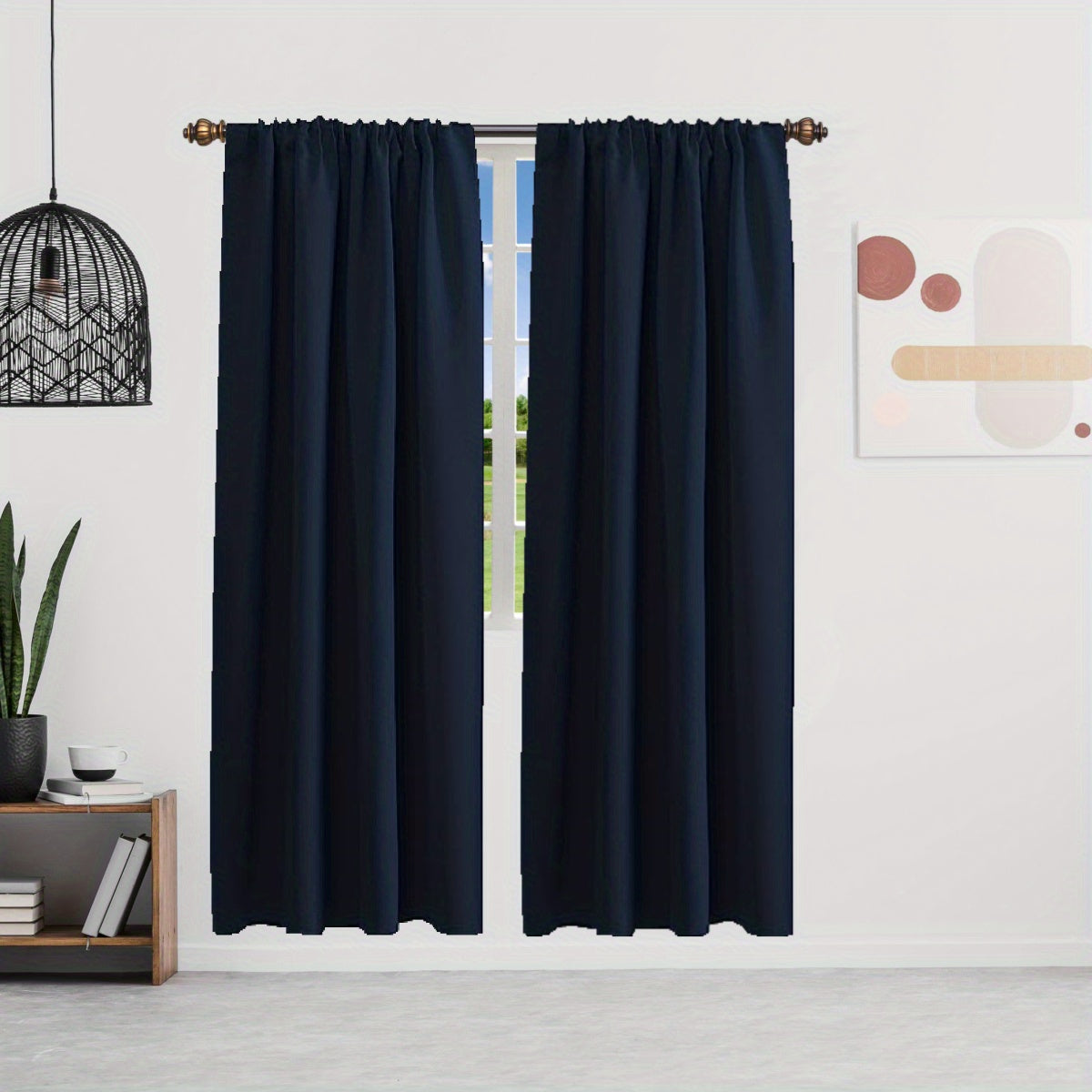 Silvery Rod Curtain for Heat Insulation and Blackout, Room Darkening, 1 Piece