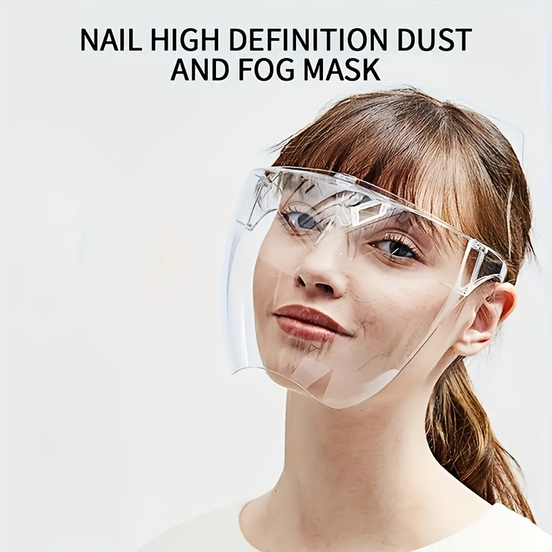 Women's Full Face Shield Acrylic Anti-Fog Splash-Proof for Nail Art and Casual Wear