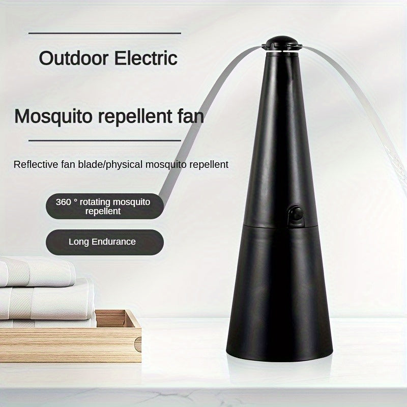 Портативный уличный вентилятор для летающих насекомых, работает на батарейках, съемный