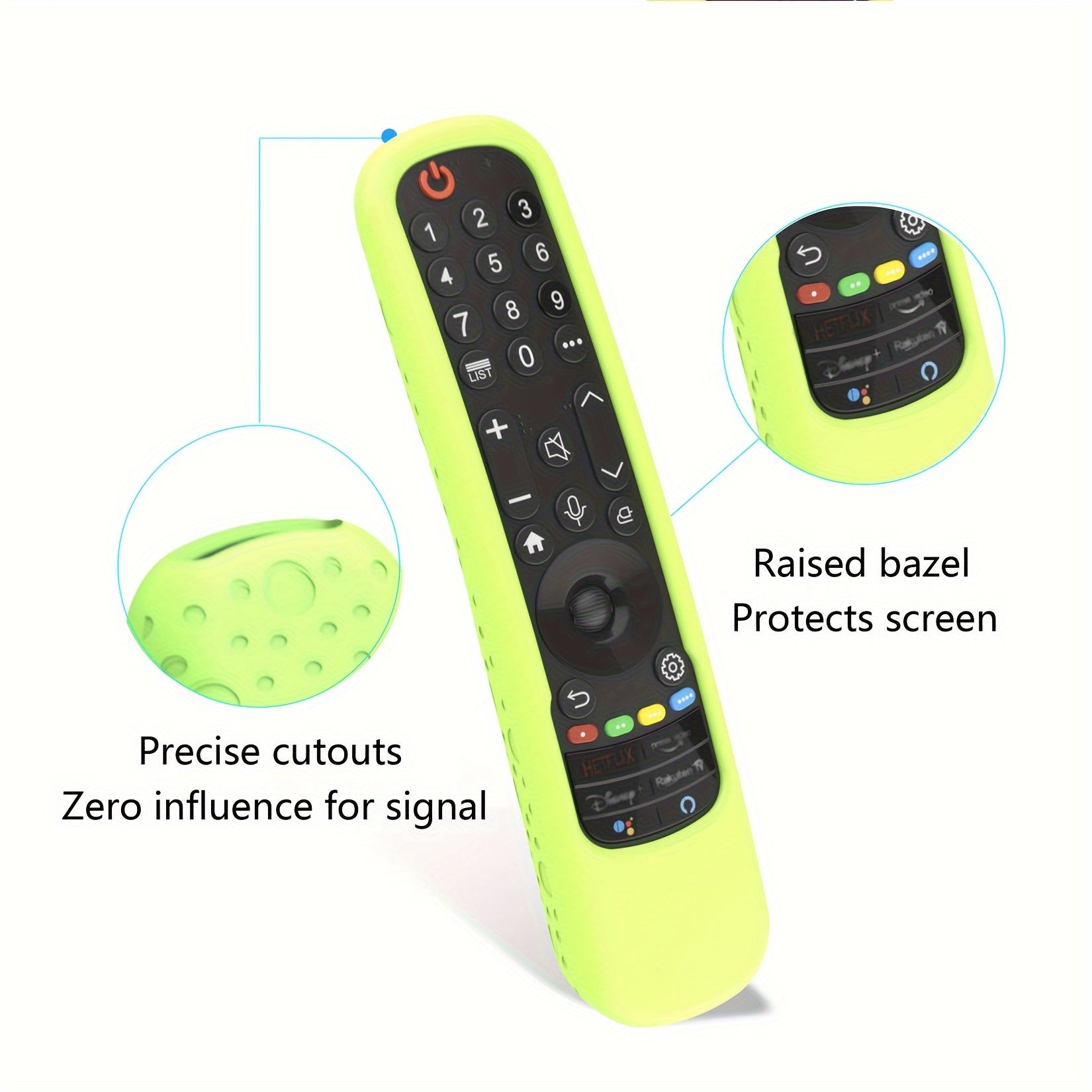 Universal Silicone Remote Control Cover for Magic TV 2024 Model Anti-Slip Glow-in-the-Dark