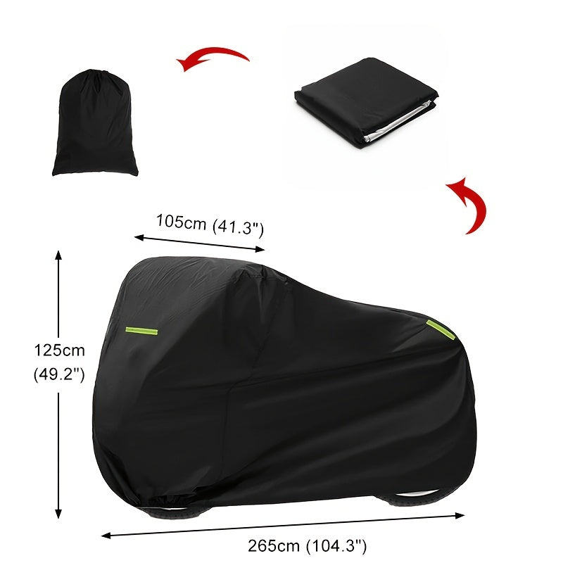 Universal Waterproof Motorcycle Cover 210D Oxford Durable All-Weather Black Yellow