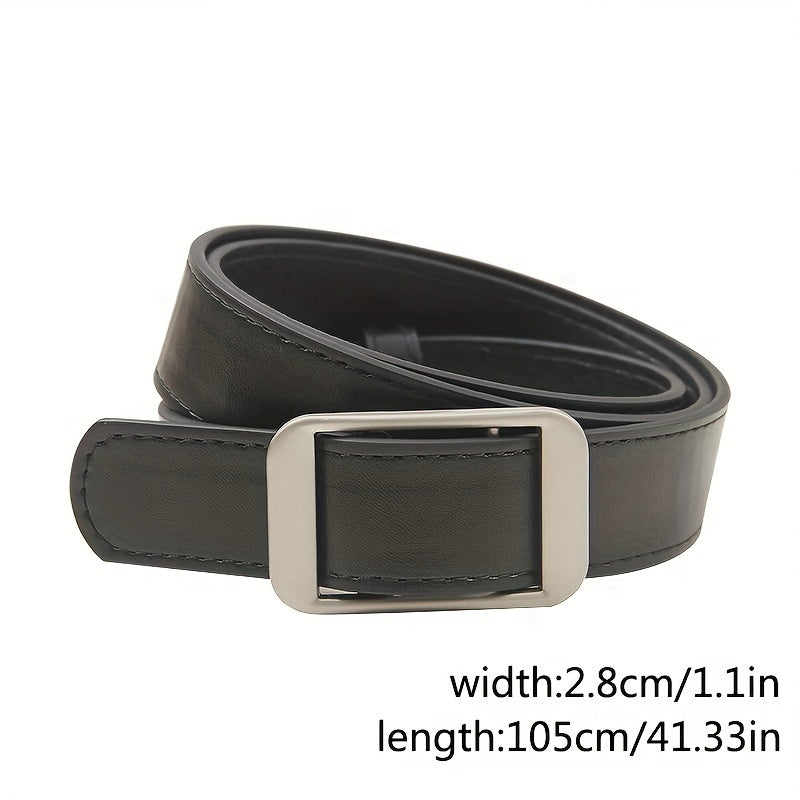 Unisex PU Leather Belt Casual Street Style Waist Belt for Daily Wear