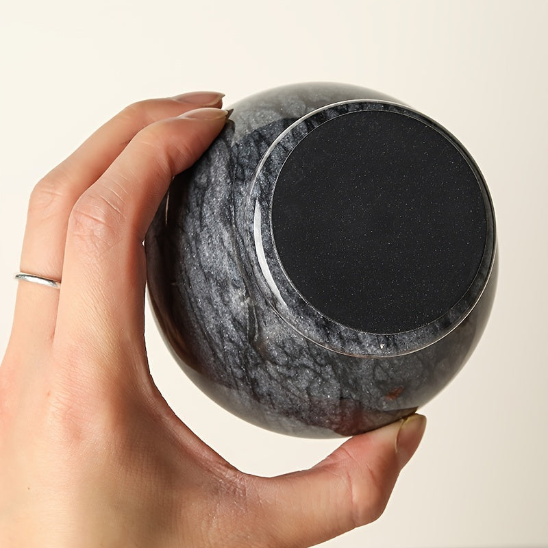 Marble Mortar and Pestle Set 9.65cm Black and White Stone for Spices Pills