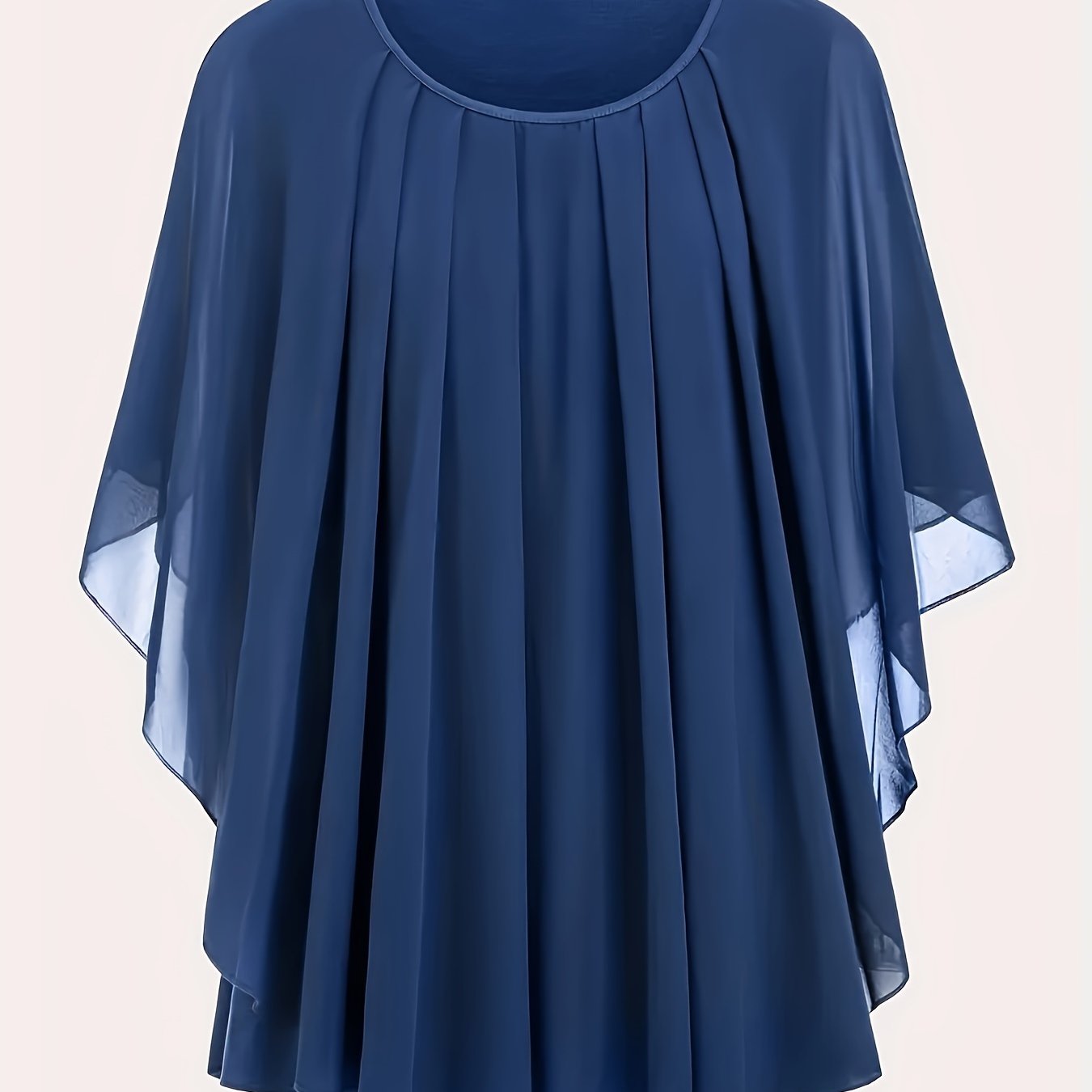 Блузка с рукавами-кукушками и сборками большого размера, с круглым вырезом, короткий рукав, летняя женская одежда