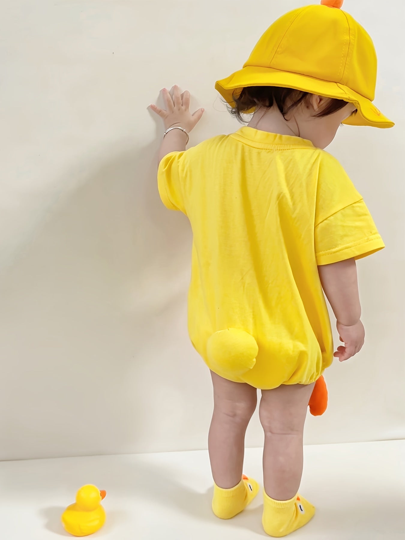 Baby Girl Yellow Chick Jumpsuit Cotton Summer Casual 0-3 Years