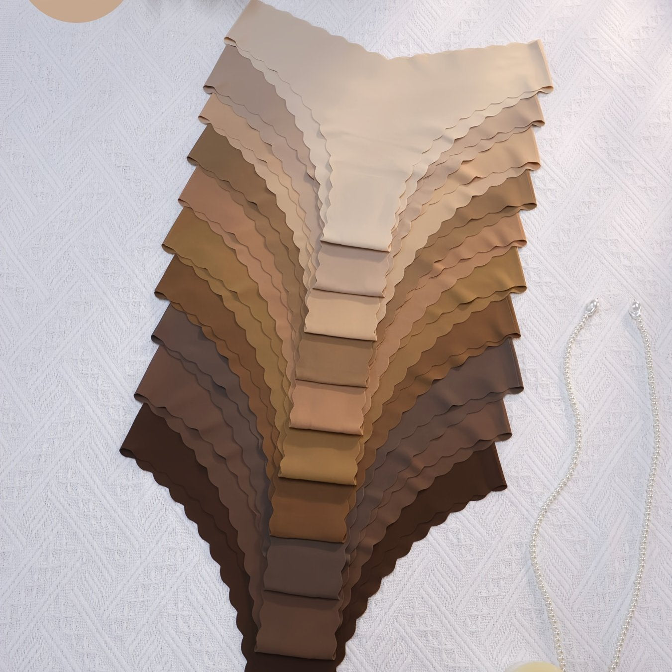 Women's Seamless Nylon Elastane Briefs Set 10 Pieces with Sexy Scalloped Edges and Prints