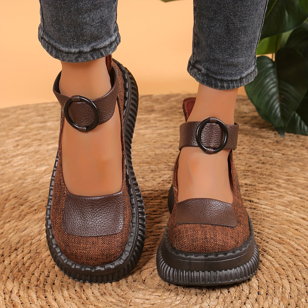 Women's Vintage-Inspired Platform Loafers Leather Breathable All-Season Shoes