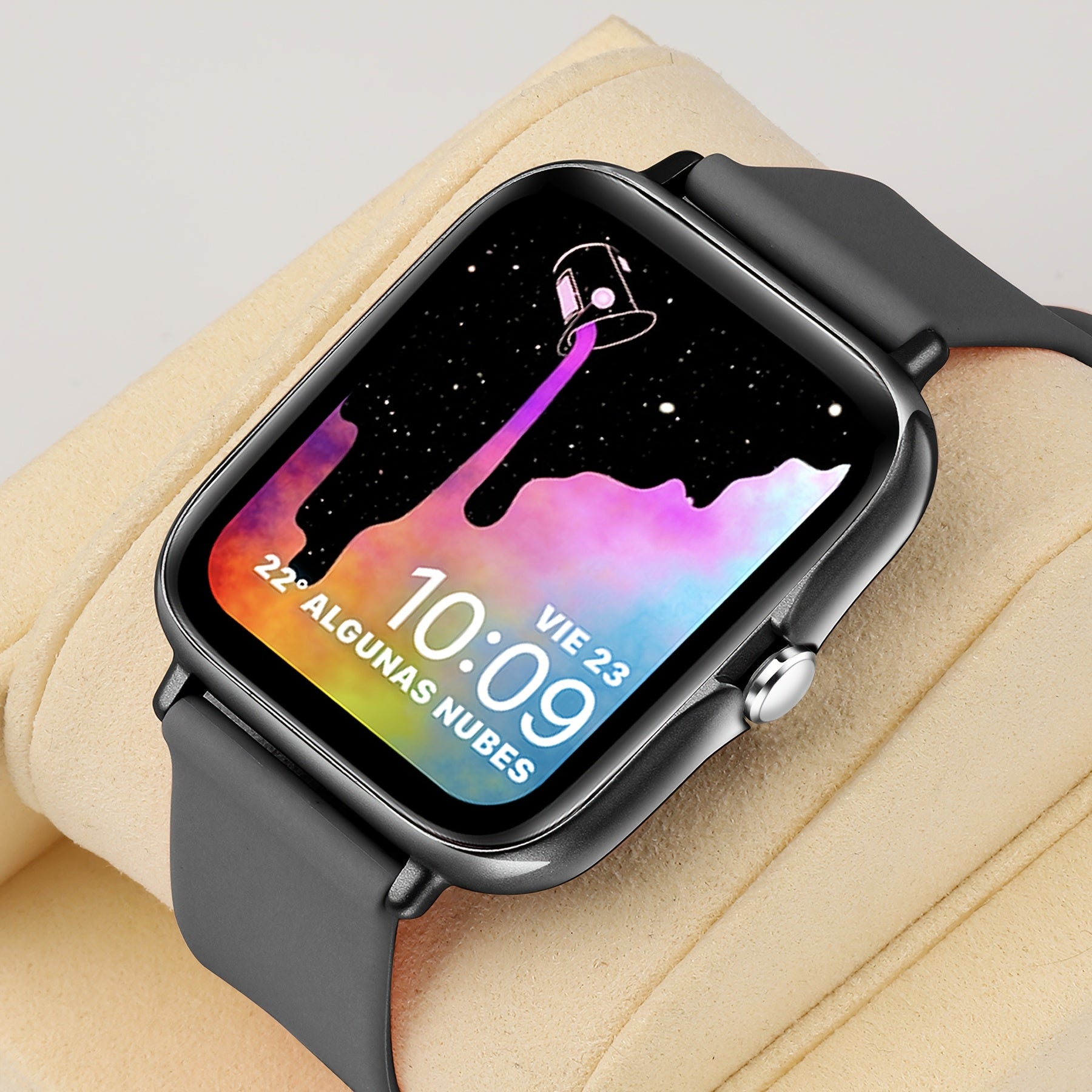Smart Watch for Men and Women 4.34cm Metal Body Fitness Tracking Calls Music Control Compatible with iPhone Android