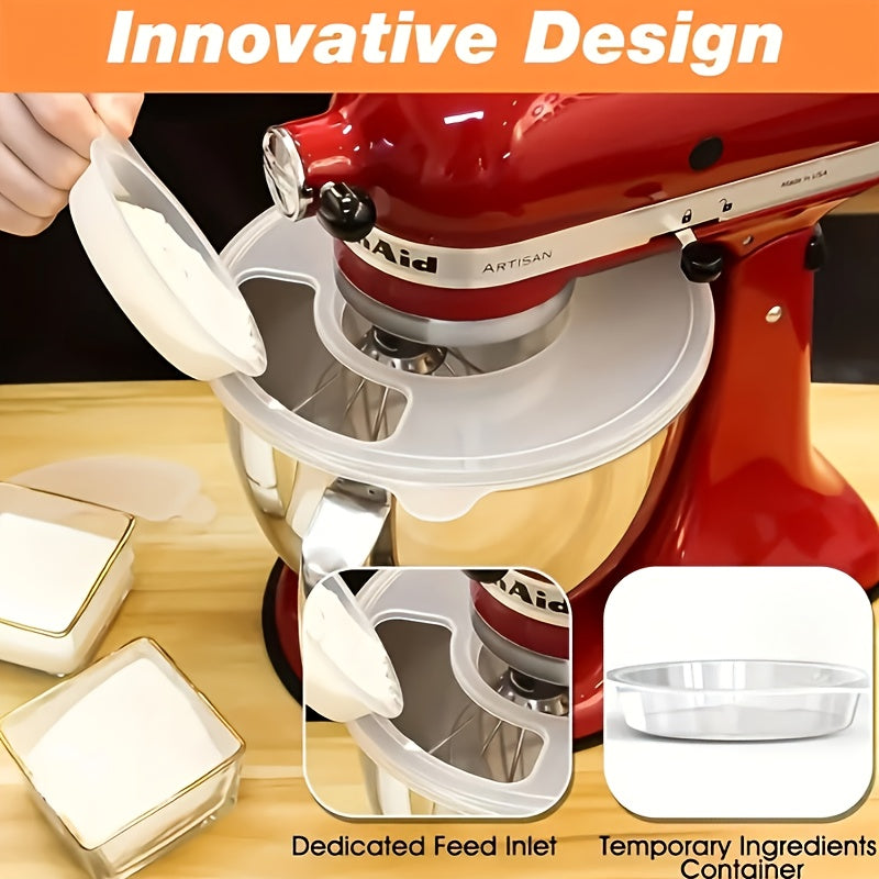 Kitchen Mixer Bowl Lid 4.5-5 Quart Tilt Head Spill Prevention Splash Guard Non-Slip Food Safe Plastic