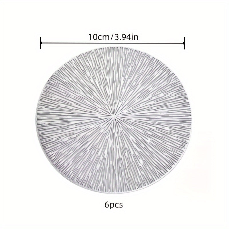 Set of 6 Fireworks Coasters PVC Washable Reusable Non-slip Heat Insulation for Coffee Wine Tea