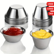 Juego de tazas de acero inoxidable pequeñas para salsas, 6 tamaños