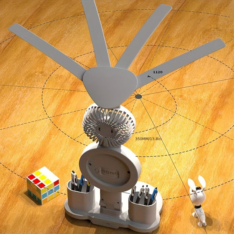 Lámpara de escritorio LED con control táctil, ventilador USB, luz de estudio para estudiantes, duradera, de PVC