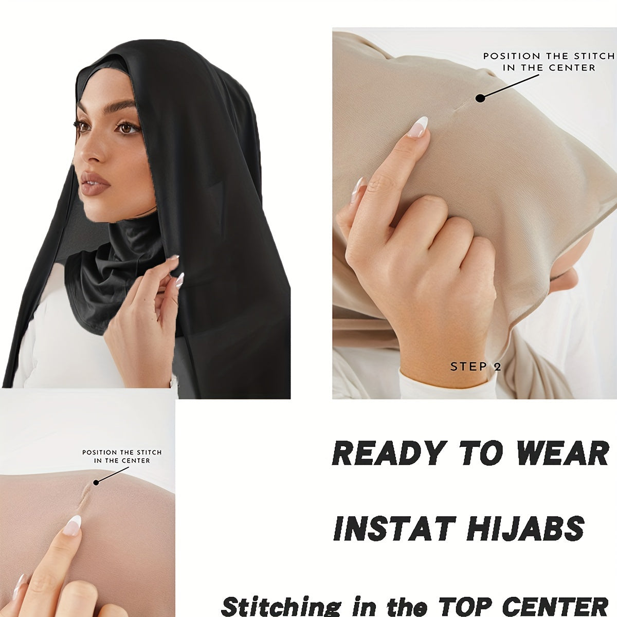 White Chiffon Instant Hijab with Spandex for Full Coverage Ramadan Gift