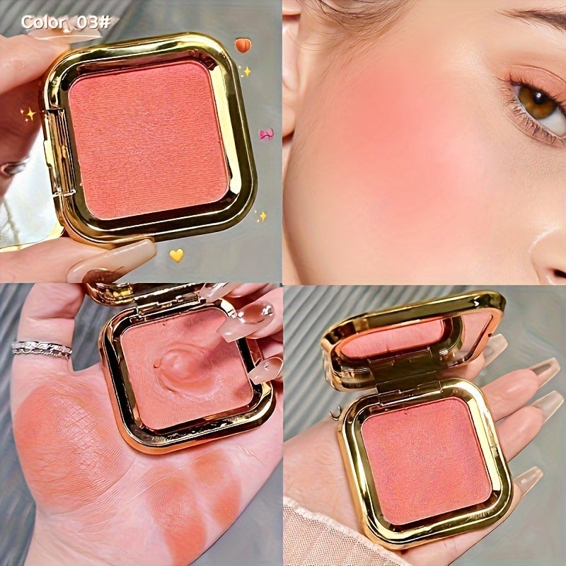 Mujeres rubor en crema en polvo mate con purpurina duradera resistente al agua color durazno rosa púrpura