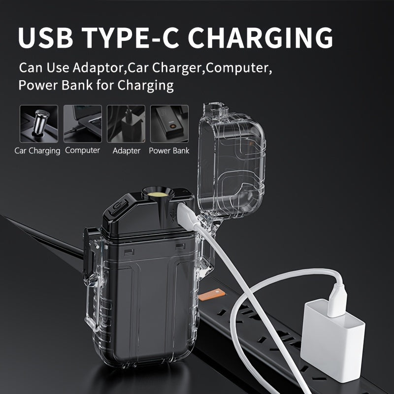 Rechargeable LED Flashlight and Windproof Lighter for Camping Hiking and Outdoor Activities