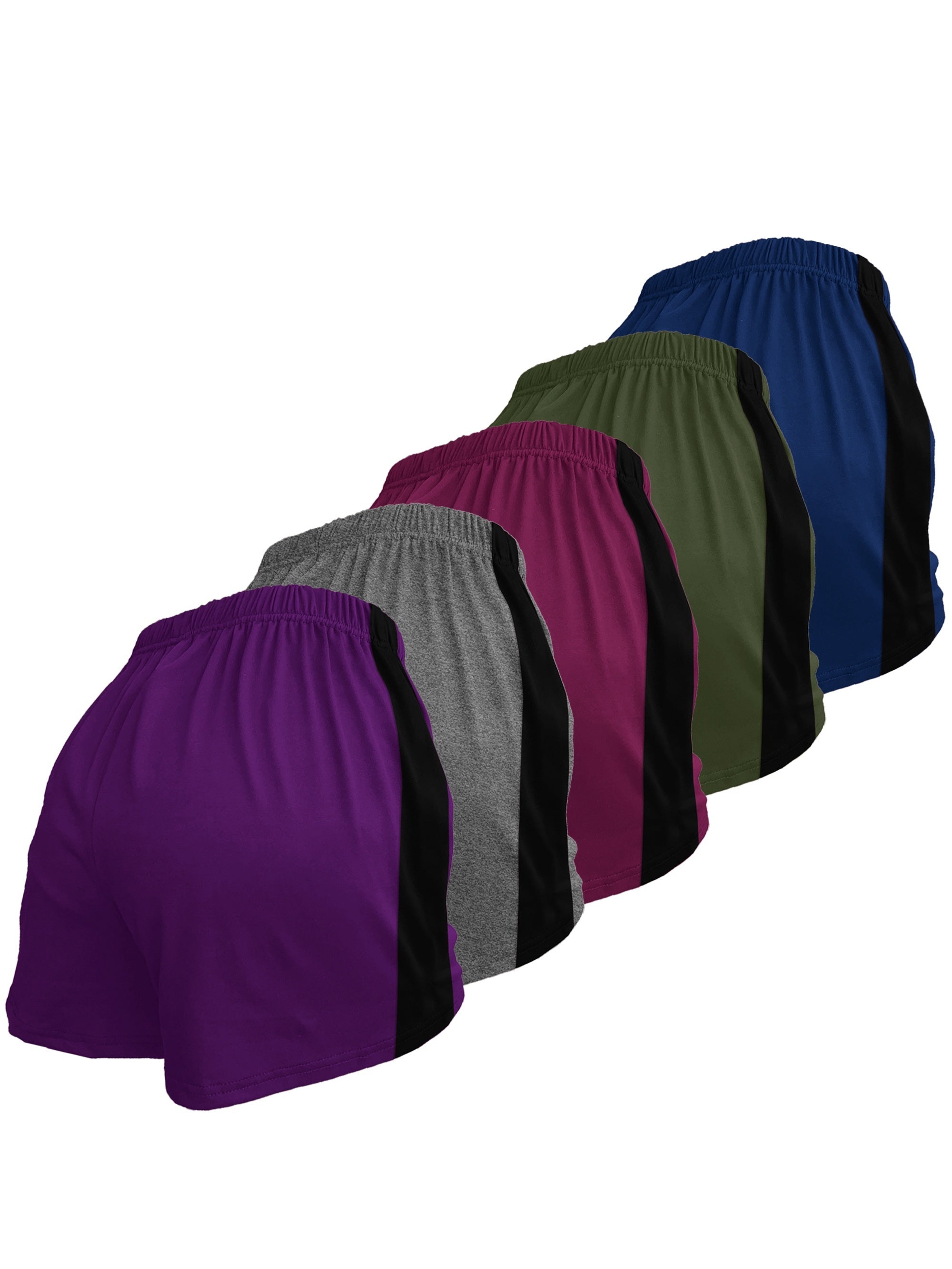 Ayollar uchun keng hajmli kundalik shortlar, 5-to'plam, elastik bel, yengil, nafas oladigan, yozgi