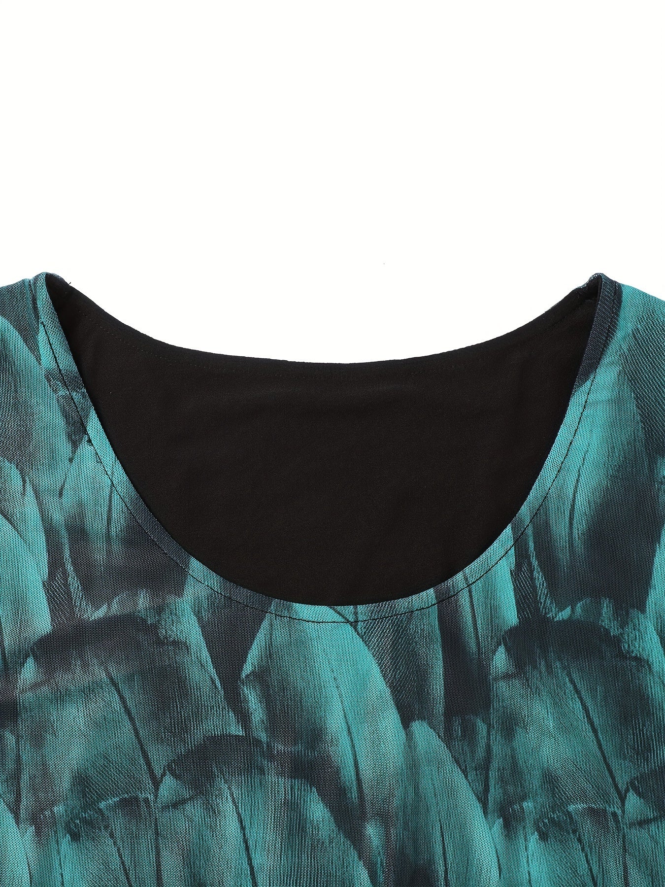 Women's Mesh Ruffle Blouse with Cross-Over Design, Flowy, Breathable, Summer Top