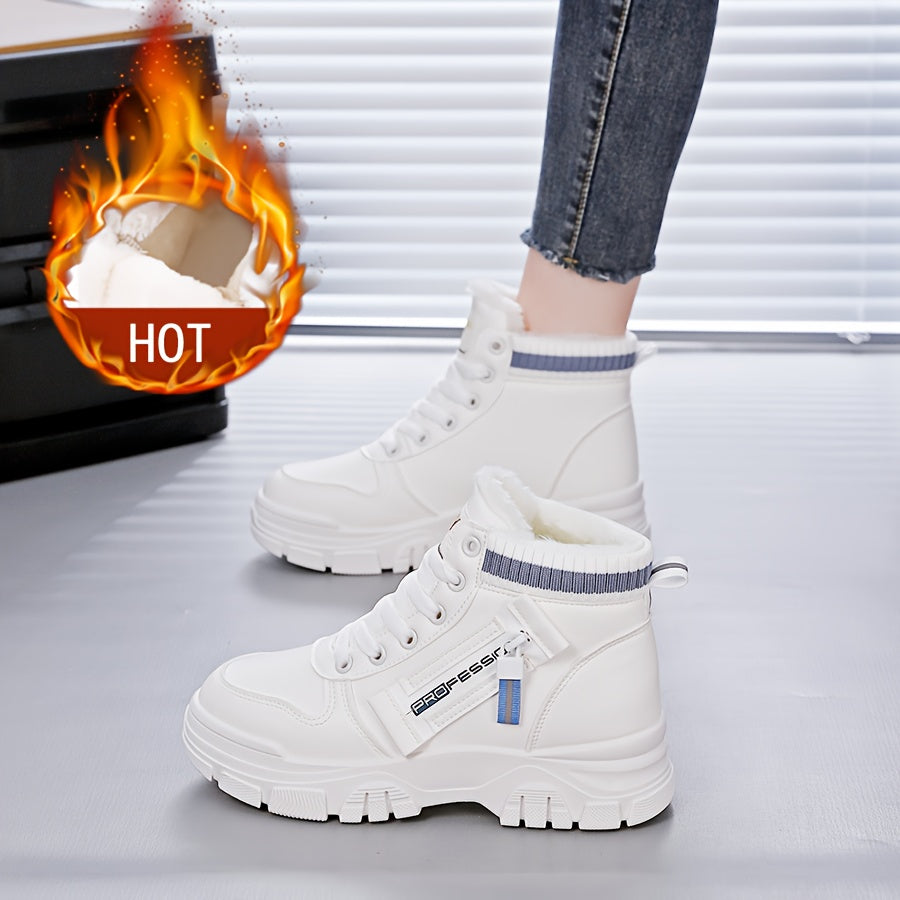 Women's Winter Insulated Snow Boots Faux Cover Platform Traction Waterproof