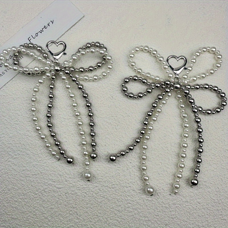 2 Pieces Pearl Butterfly Bow Shoe Accessories and Bag Pendants