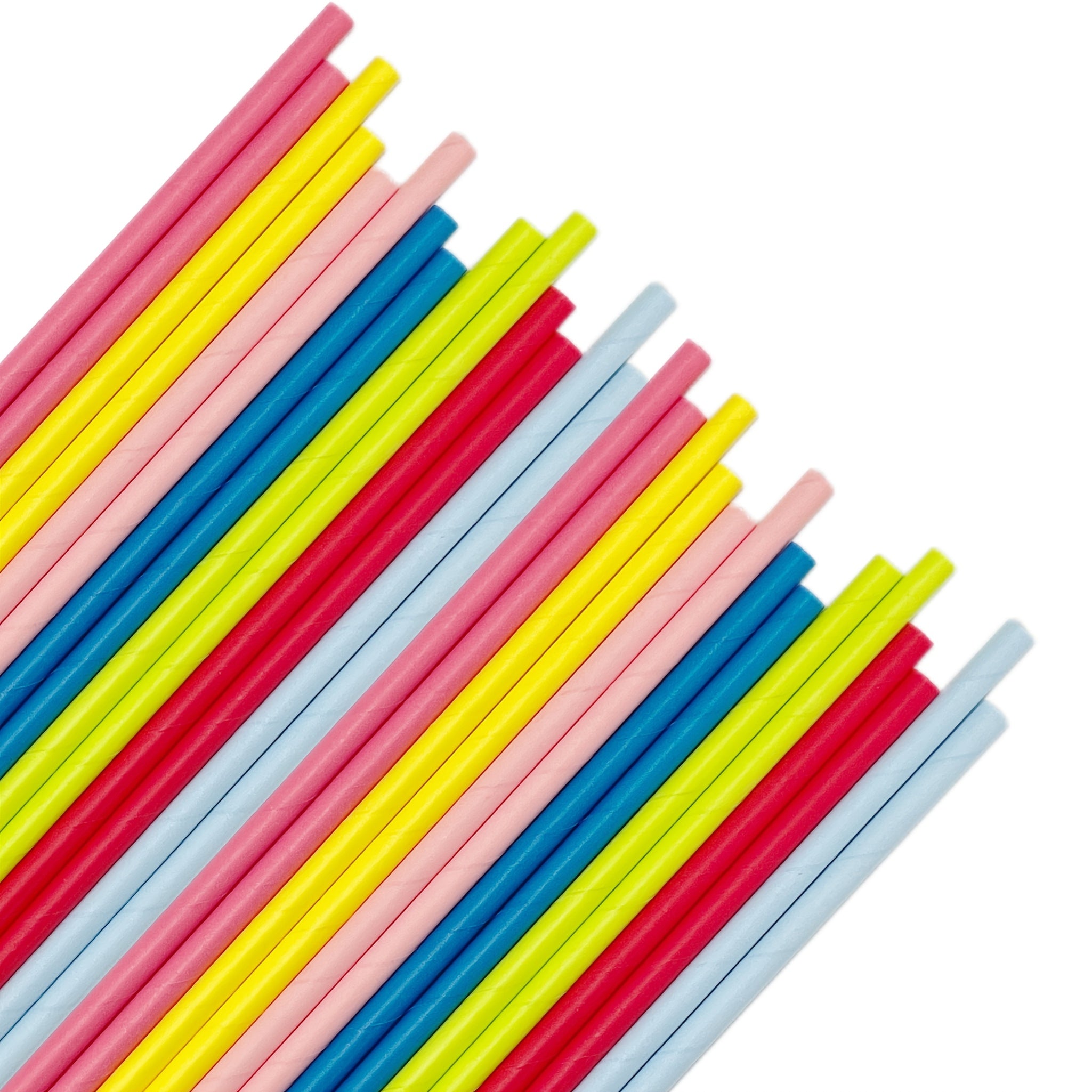 Assorted Paper Straws for Party Decorations and Drink Stirrers