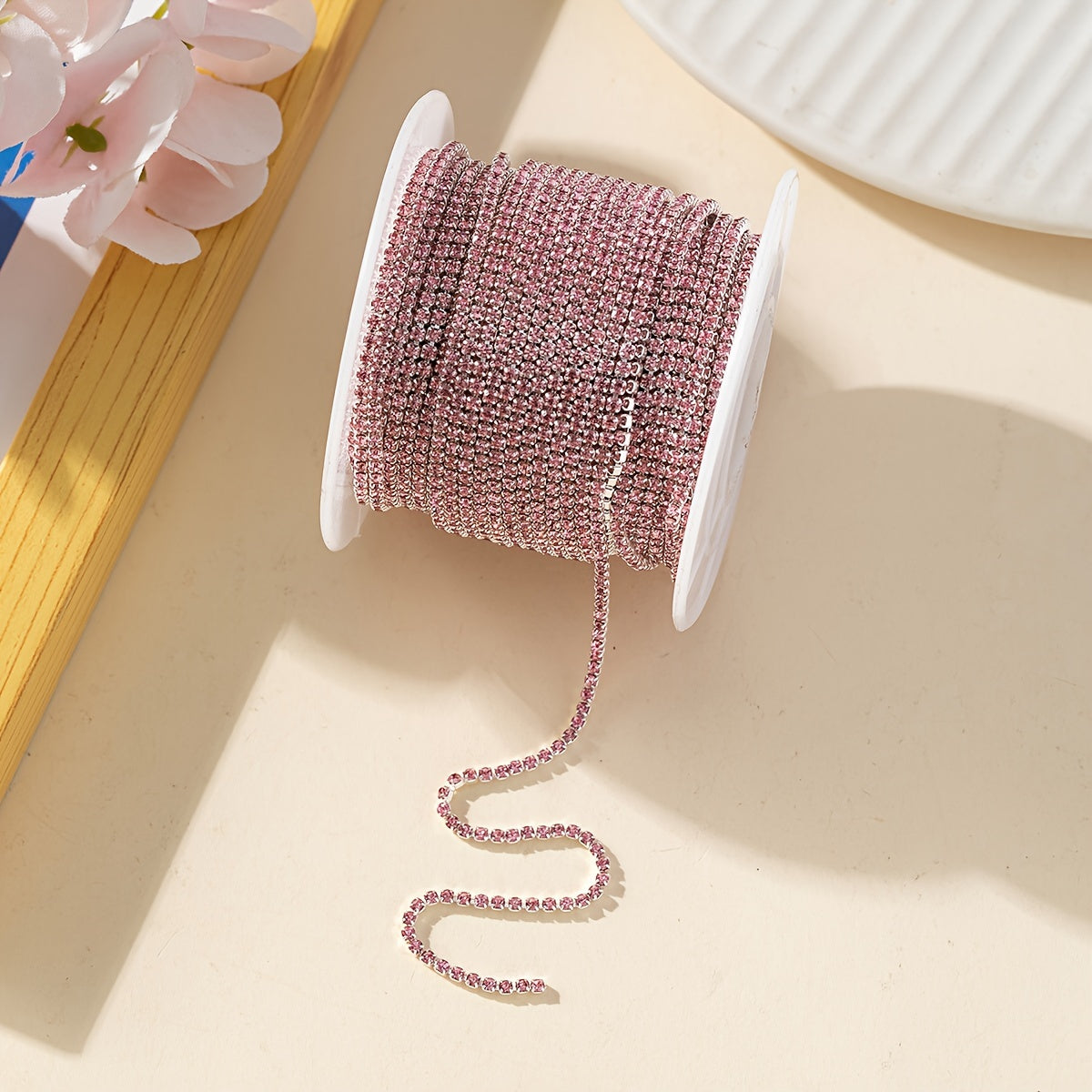 Элегантная цепочка для ногтей с блестками и стразами длиной 400 см, украшения для ногтей с ультра-блестками и алмазами