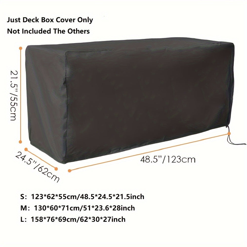 Waterproof 210D Oxford Cloth Deck Box Cover Dustproof Sunproof Outdoor Patio Black