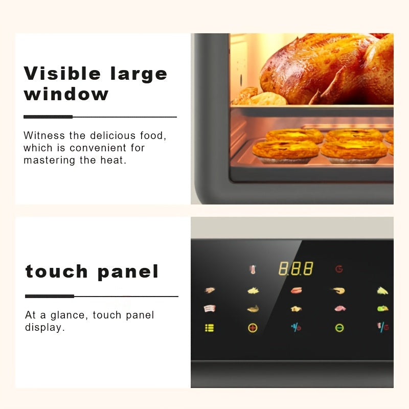 gmbin Avtomatik Havo Fryer, 1350W Sensorli Ko'rsatkich bilan, 10L Hajm, Turli Taomlar uchun Ko'p Funktsiyali, Evropa Standartli Plug