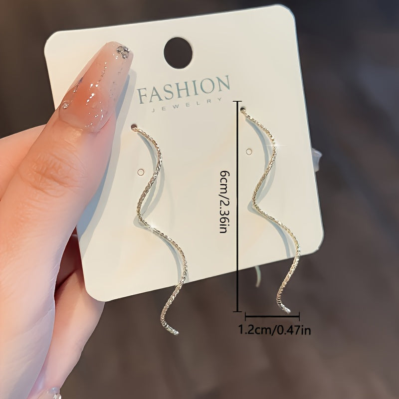 Pendientes de borla Copper Wave para fiestas y banquetes, joyería elegante de caída