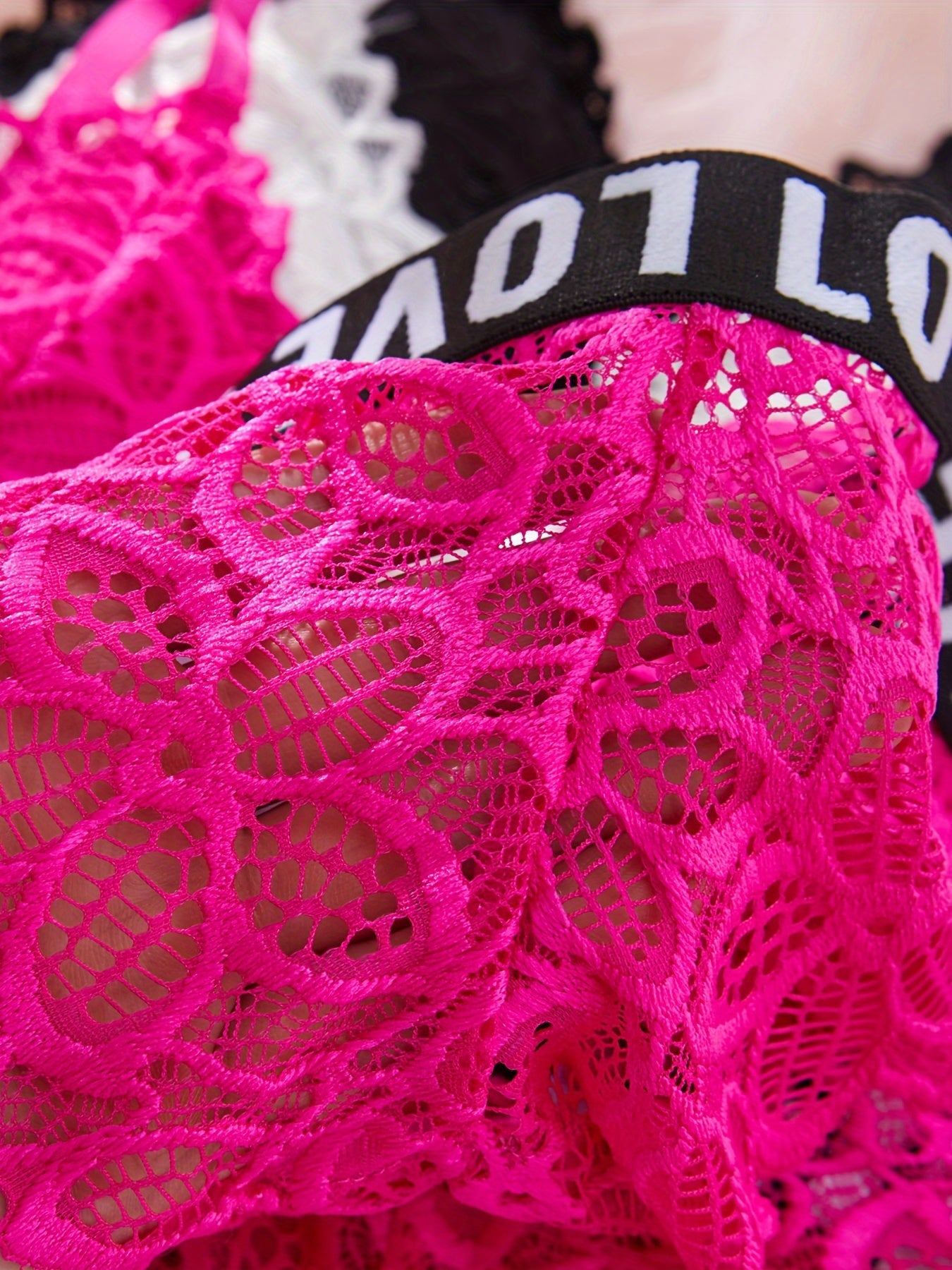 Lingerie Set with Lace and Sports Style, 6 Pieces, No Underwire