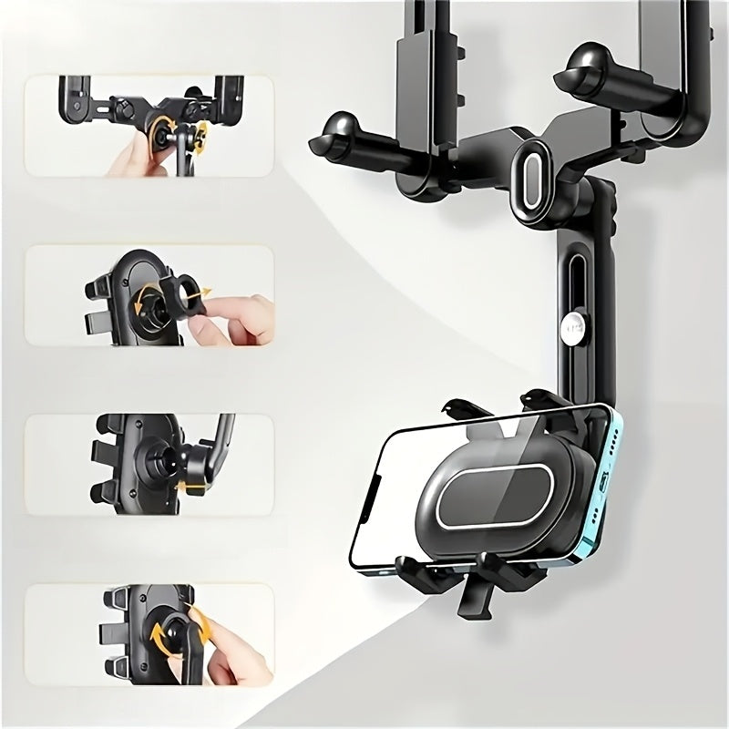 Universal 360° buriladigan avtomobil telefon uchun tutqich teleskopik ABS tutqich