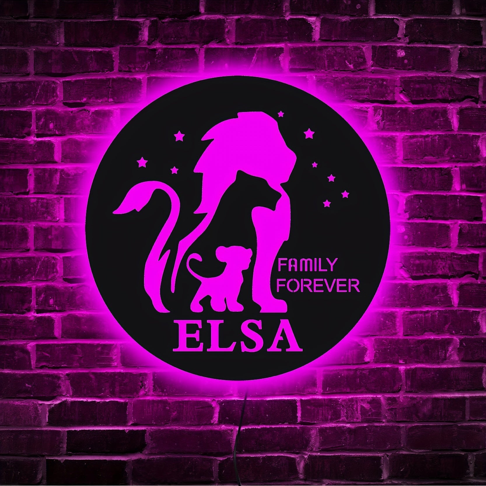 Personalized Lion LED Night Light Custom Name Wall Decor for Bedroom Game Room Christmas Wedding